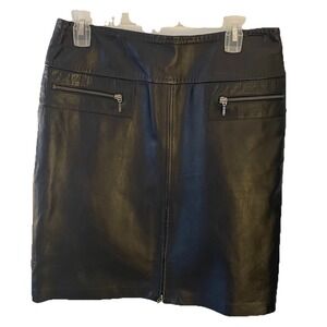 Black Leather Skirt‎ VS2 By Vakko New With Tags Vintage